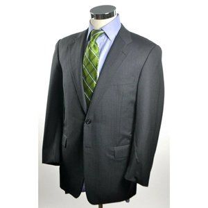 HICKEY FREEMAN Canterbury 2 BTN 100% Wool Sport Coat Blazer Size 42R Gray Stripe